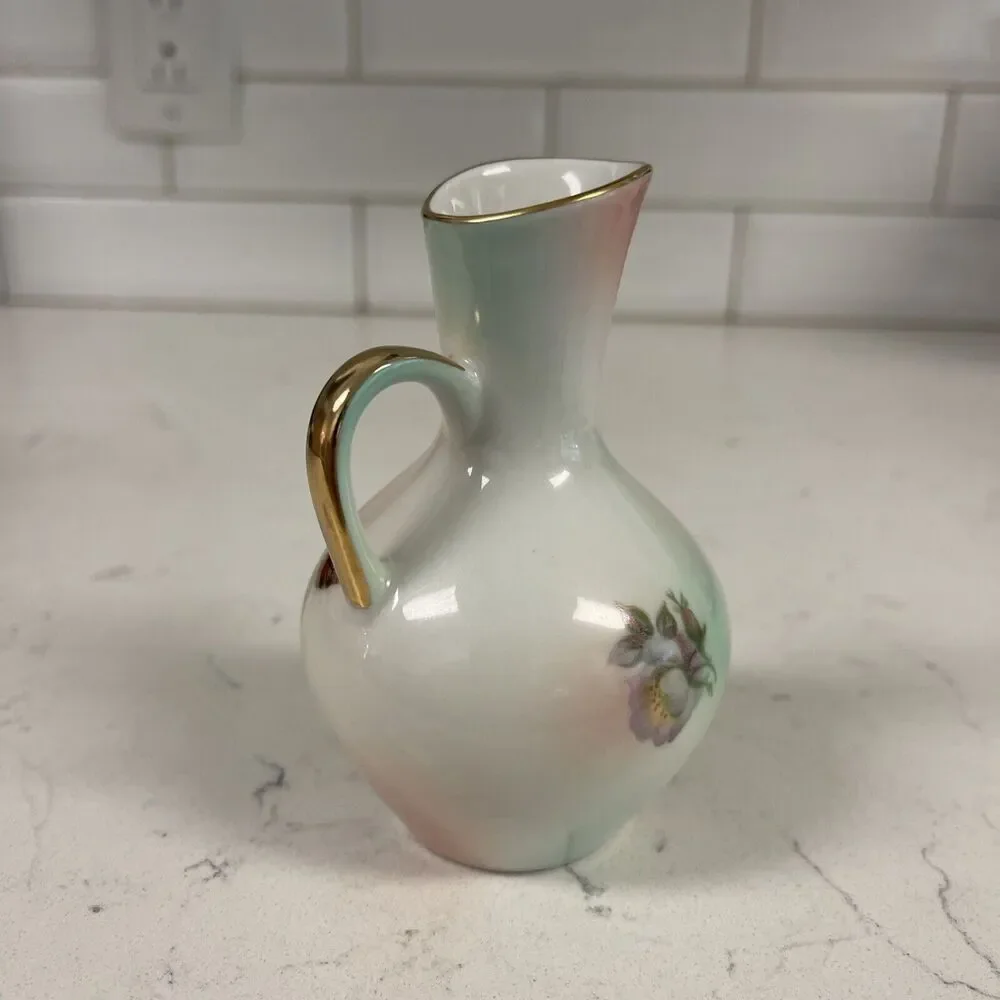 Vintage Schumann Arzberg Bavaria Germany Porcelain Hand Painted Pitcher 4 1/4” - Picture 5 of 16